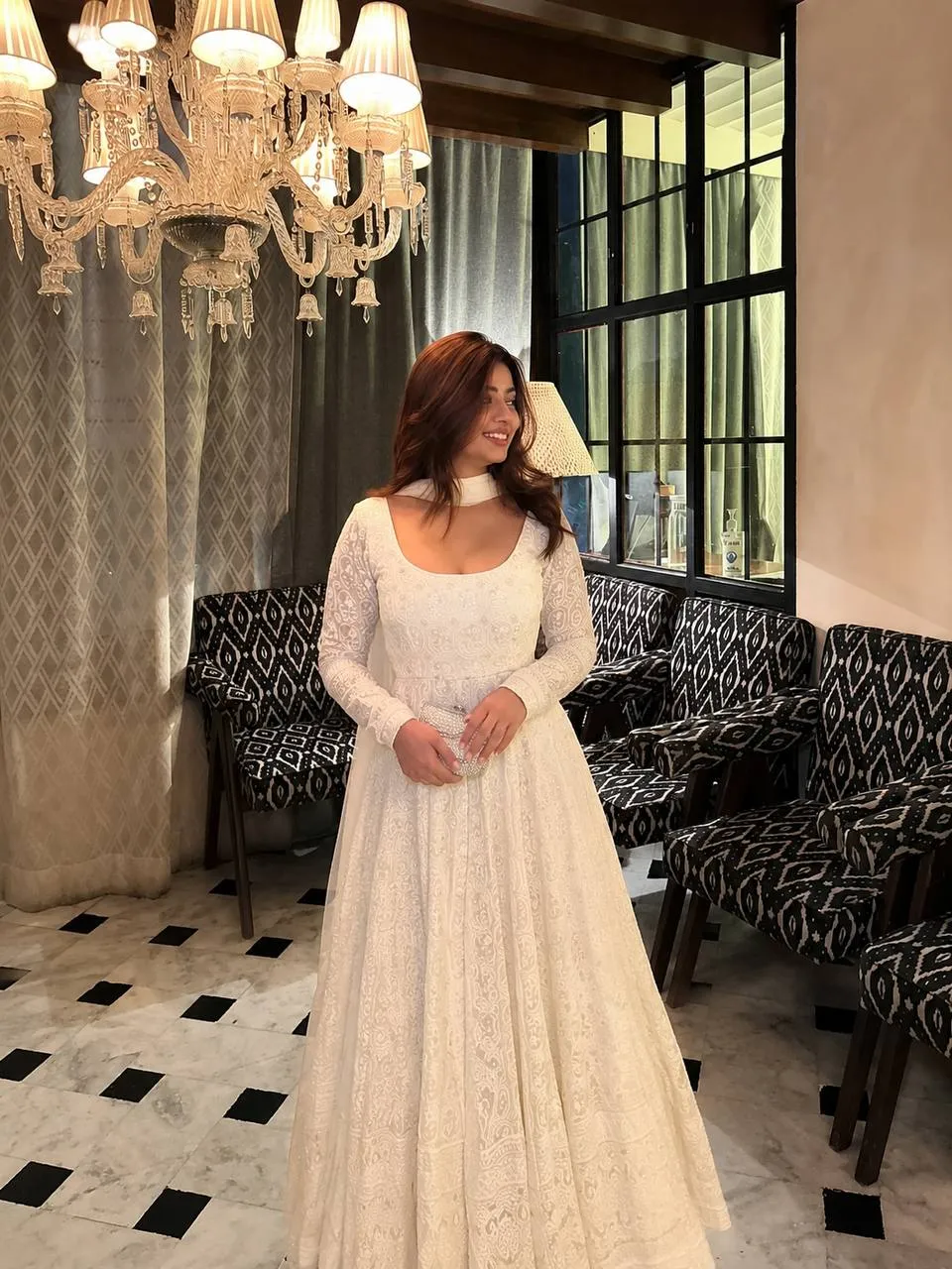 STD 6128 Blooming Embroidery Sequnece Work Anarkali Wedding Gown