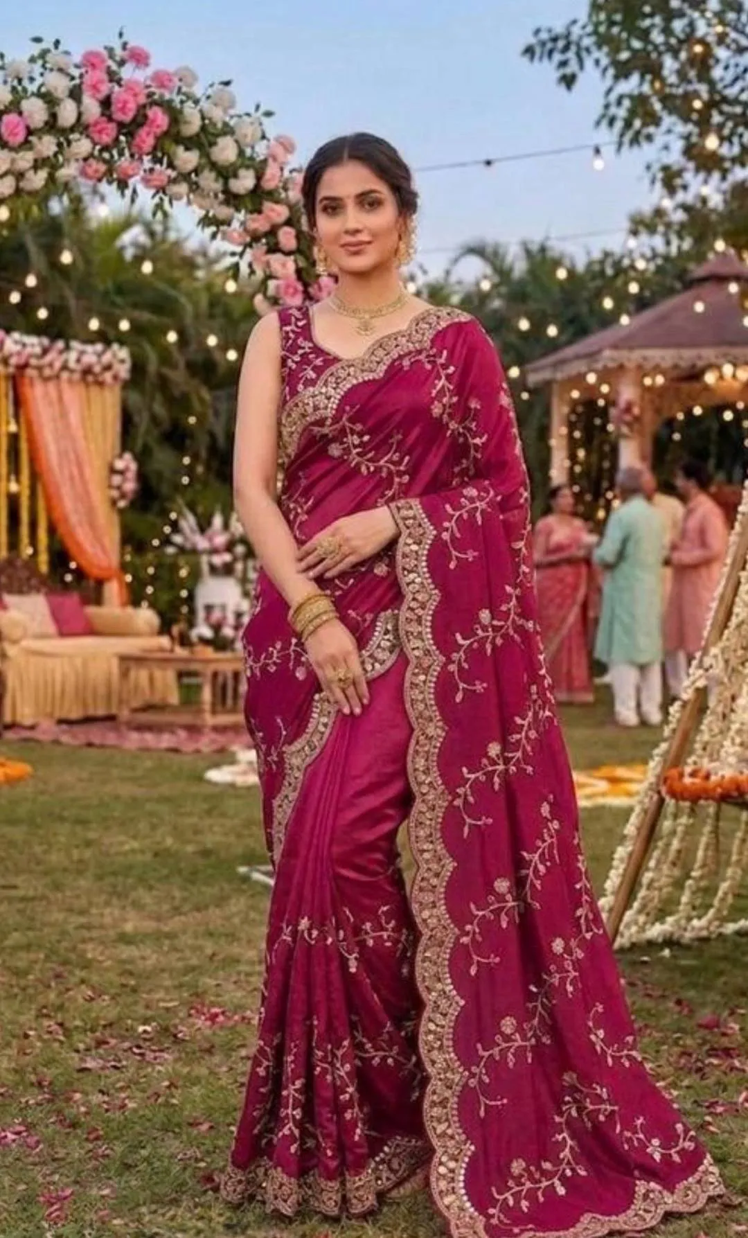 RBC 6016 Gold Crush Designer Gota Foil Work Festival Saree