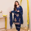 Zarin Kalayani Roman Silk Embroidery Sequence Work Festival Readymade Dress