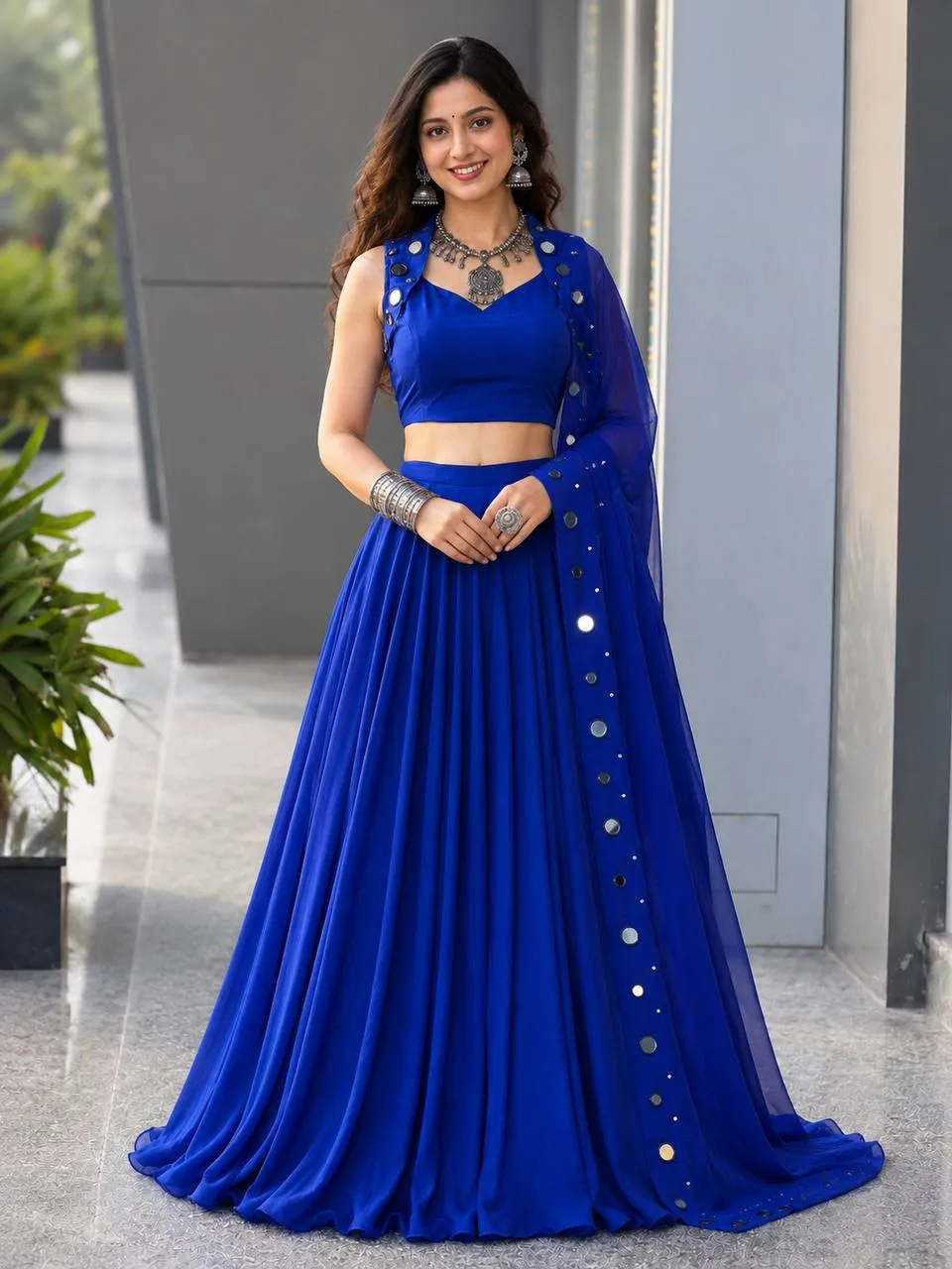 SWT 344 Cotton Mirror Work Special Navratri Chaniya Choli