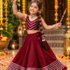 Aawiya Roman Silk Chaniya Choli For Kids Wear Navratri Traditional Dress