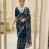 Kiara Alpha Rangoli Silk Embroidery Work Wedding Saree for Women