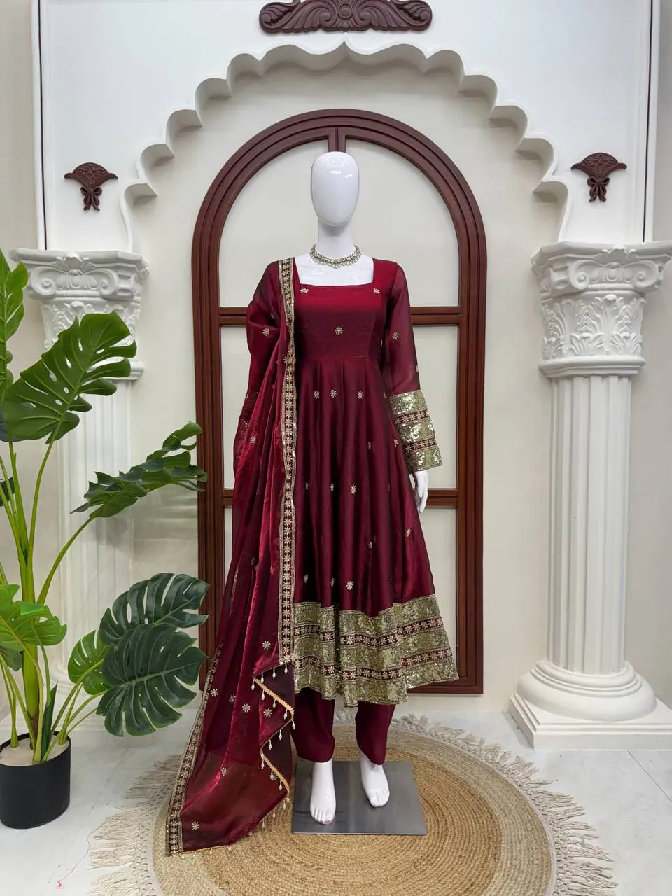 Deepika 1634 Fandy Silk Sequence Work Party Wear Designer Gown for Women