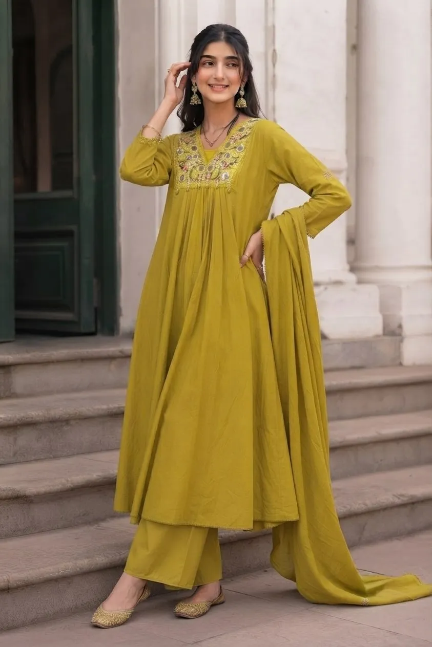 Shiv 3014 Cotton Embroidery Work Readymade Suits Party Wear Collection Wholesale in Surat