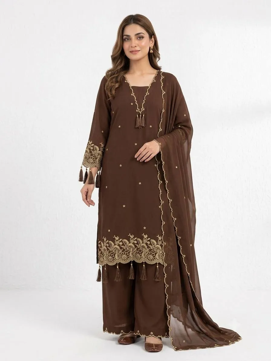 BV 481 Rayon Embroidery With Latkan Work Traditional Festival Dress for Women
