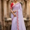 Kusum 531 Soft Georgette Embroidery work Festival Wear Saree Collection