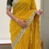 Kusum Sonam Georgette Silk Sequence Embroidery Party Wear Saree for Women