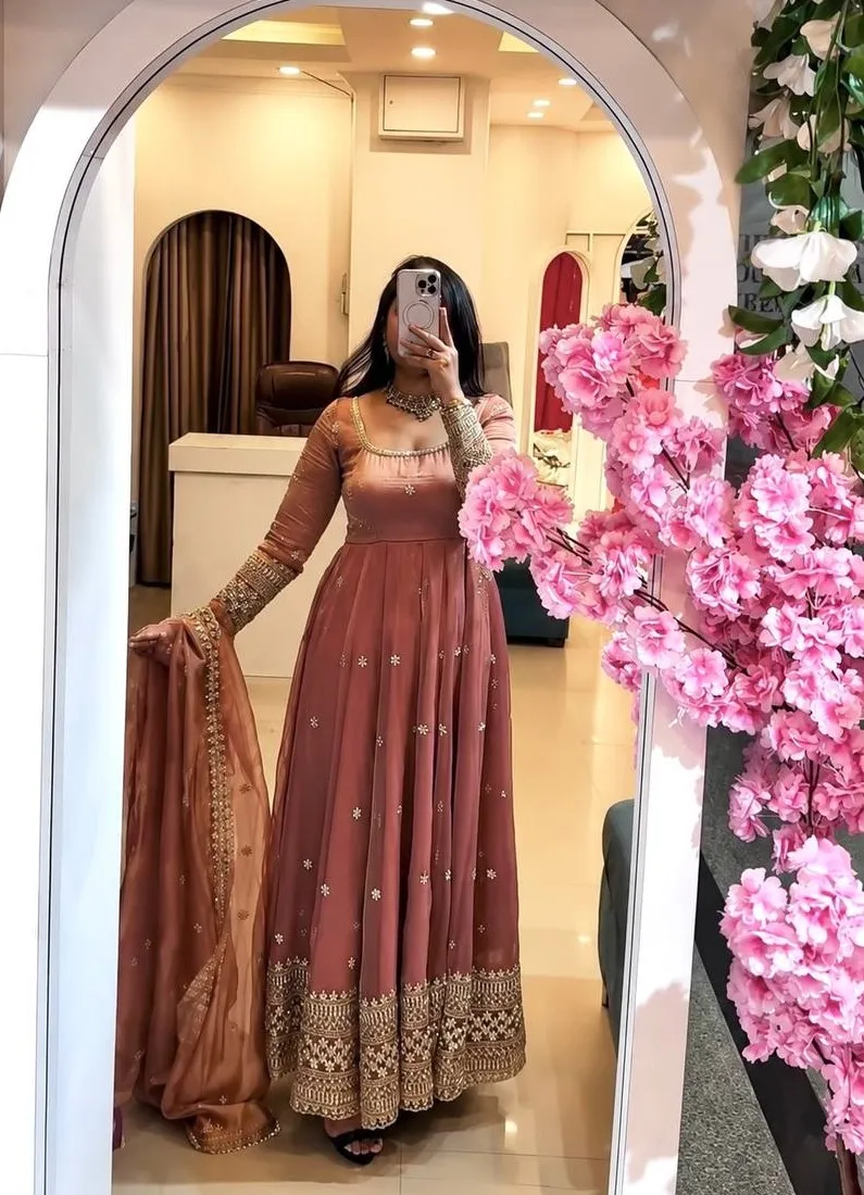 Sabina 547 Silk Embroidery Sequence Work Readymade Dress Wholesale Market in Surat