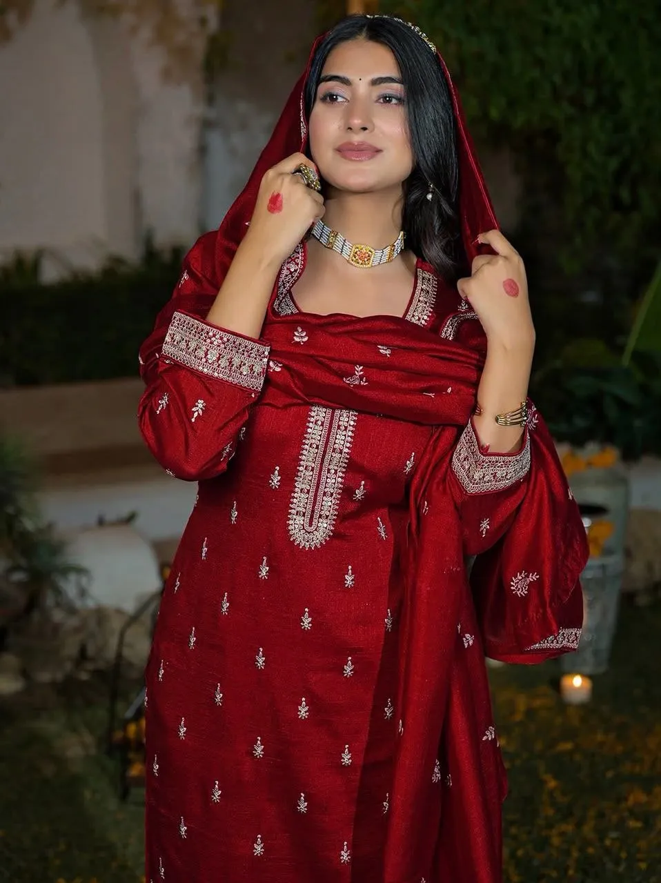 Beauty 1028 Vichhitra Silk with Embroidery Work Readymade dress Festival Collection