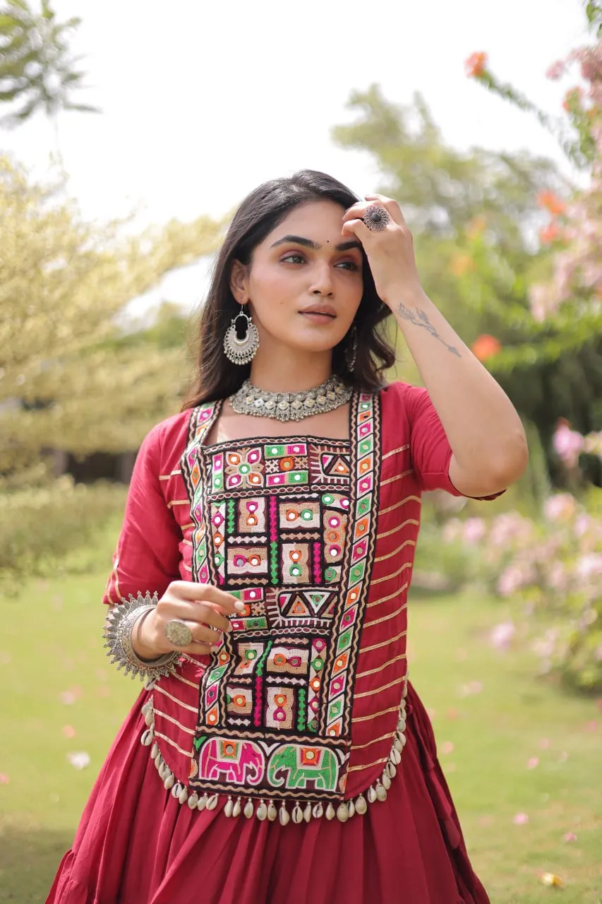 Moni 5078 Kora Cotton Kutchi Work Chaniya Choli Navratri Collection