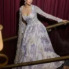 C585 241 Georgette Pearl Printed Work Rakhi Special Anarkali Gown for Women