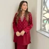C585 242 French Crepe Embroidery Work Party Wear Readymade Suit Bottom With Duppata