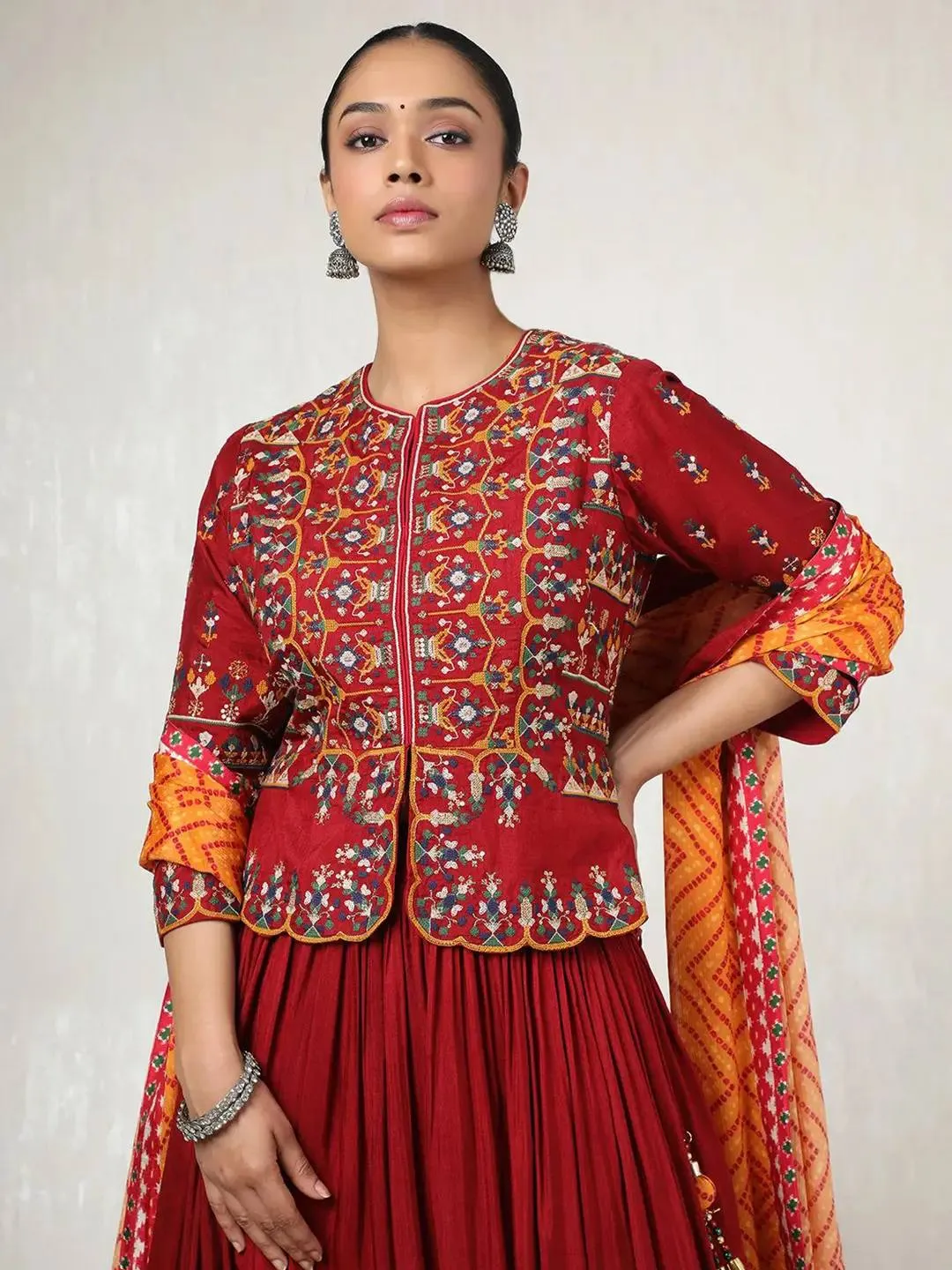 C585 182 Muslin Cotton Printed Mirror Work Chaniya Choli Navratri 2026