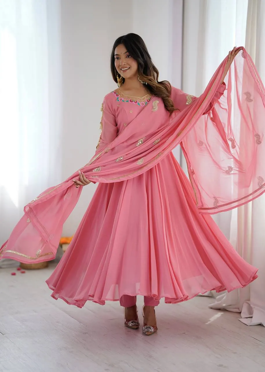 Sabina 5363 Georgette Sequence Embroidery work Anarkali Bottom With Duppata