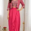 BDB 83 Chinon Silk Embroidery Sequence Work 3pcs Dress for Women