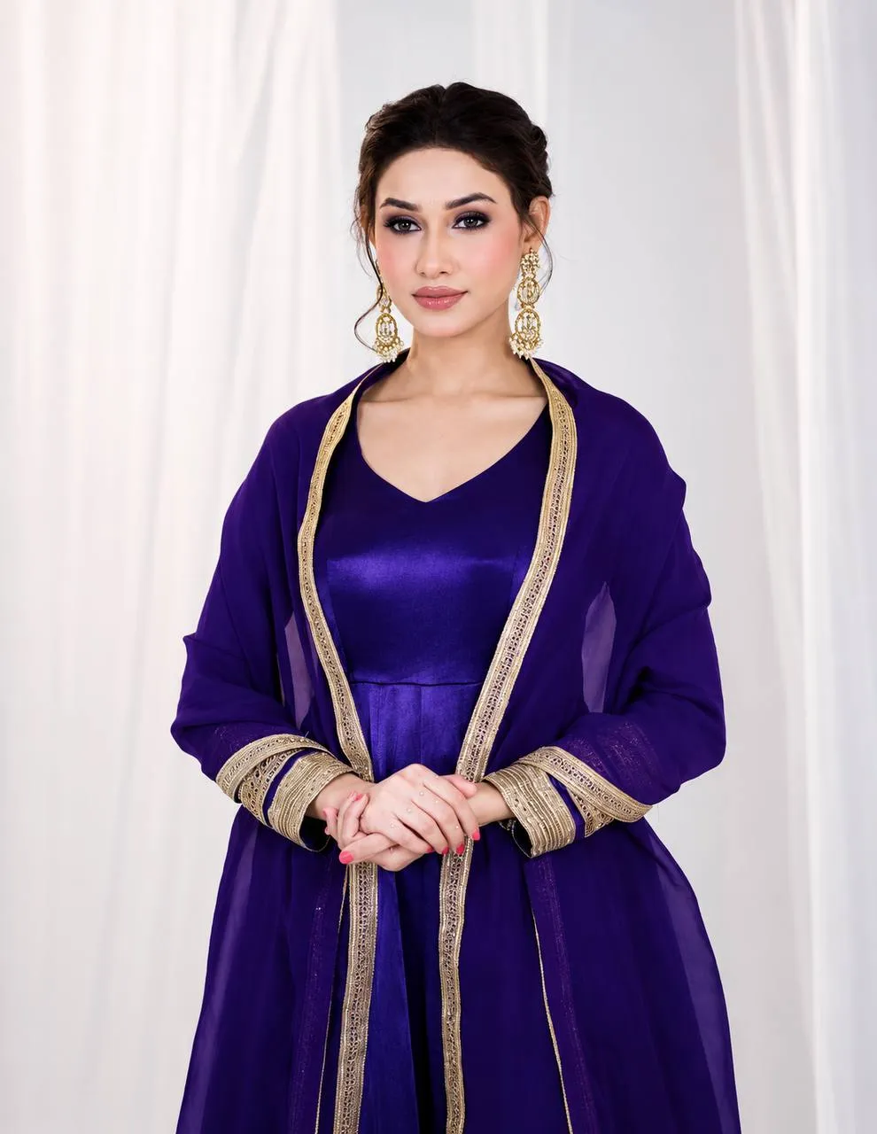 STD 6132 Silk Sequence Embroidery Festival Readymade Dress For Women