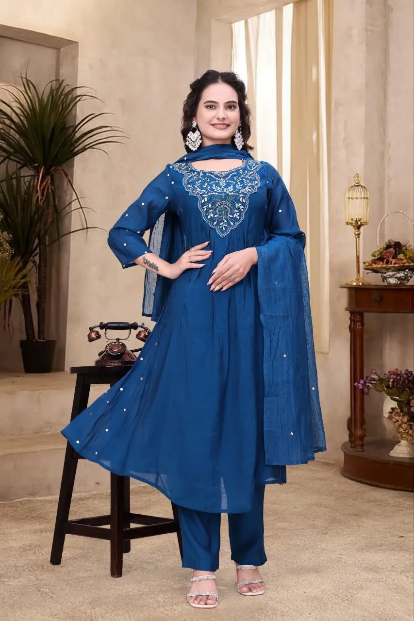 AEA Mul Chanderi Fancy Hand Work Readymade Dress Collection