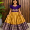 Pari Mono Silk Embroidery Work Kids Party Wear Gown