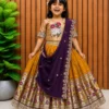 Pari Paithani Silk Zari Weaving Work Festival kids Wear lehenga choli
