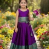 Pari Silk Zari Weaving Work Kids Party Wear South Style Lehenga Choli