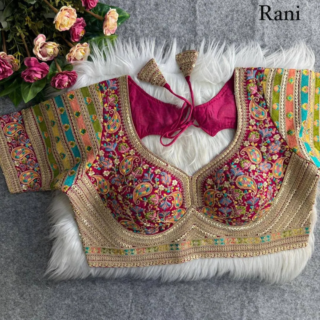 Ruhi Kashmiri Thread Work Designer Wedding Readymade Blouse