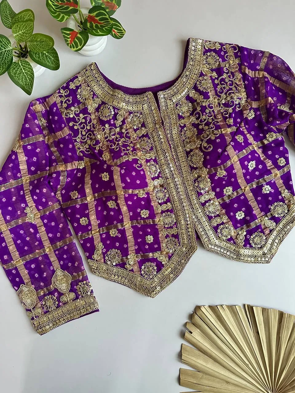 Ruhi Georgette Bandhani Gota Sequence Work Jacket Style