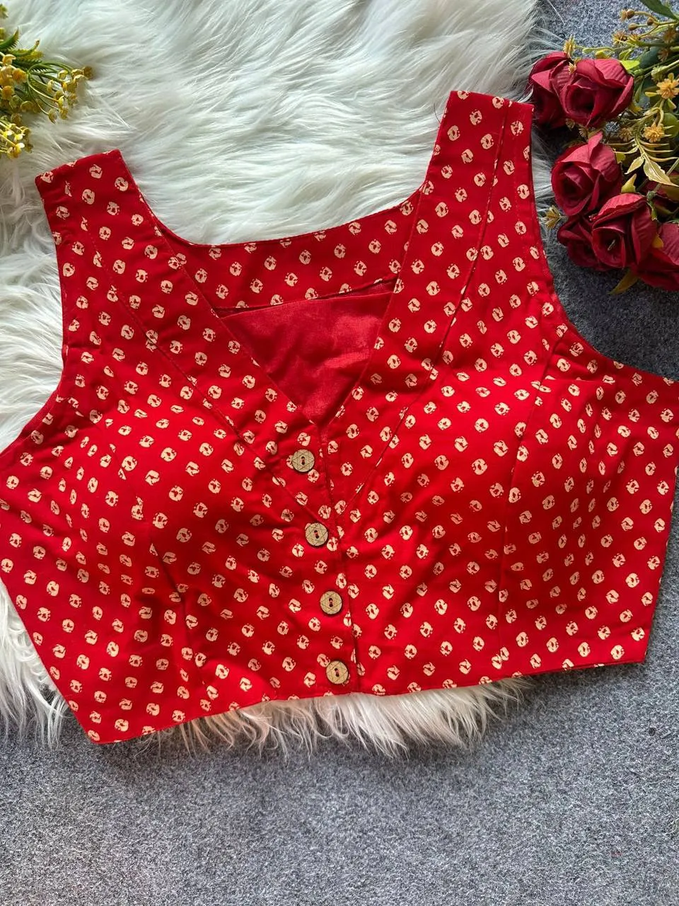 Ruhi Rimaa 2 Ajrakh Cotton Handloom Festival Readymade Blouse