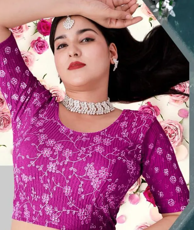 Tanvi Korean Crushed Hand Work Stretchable Big Size Blouse