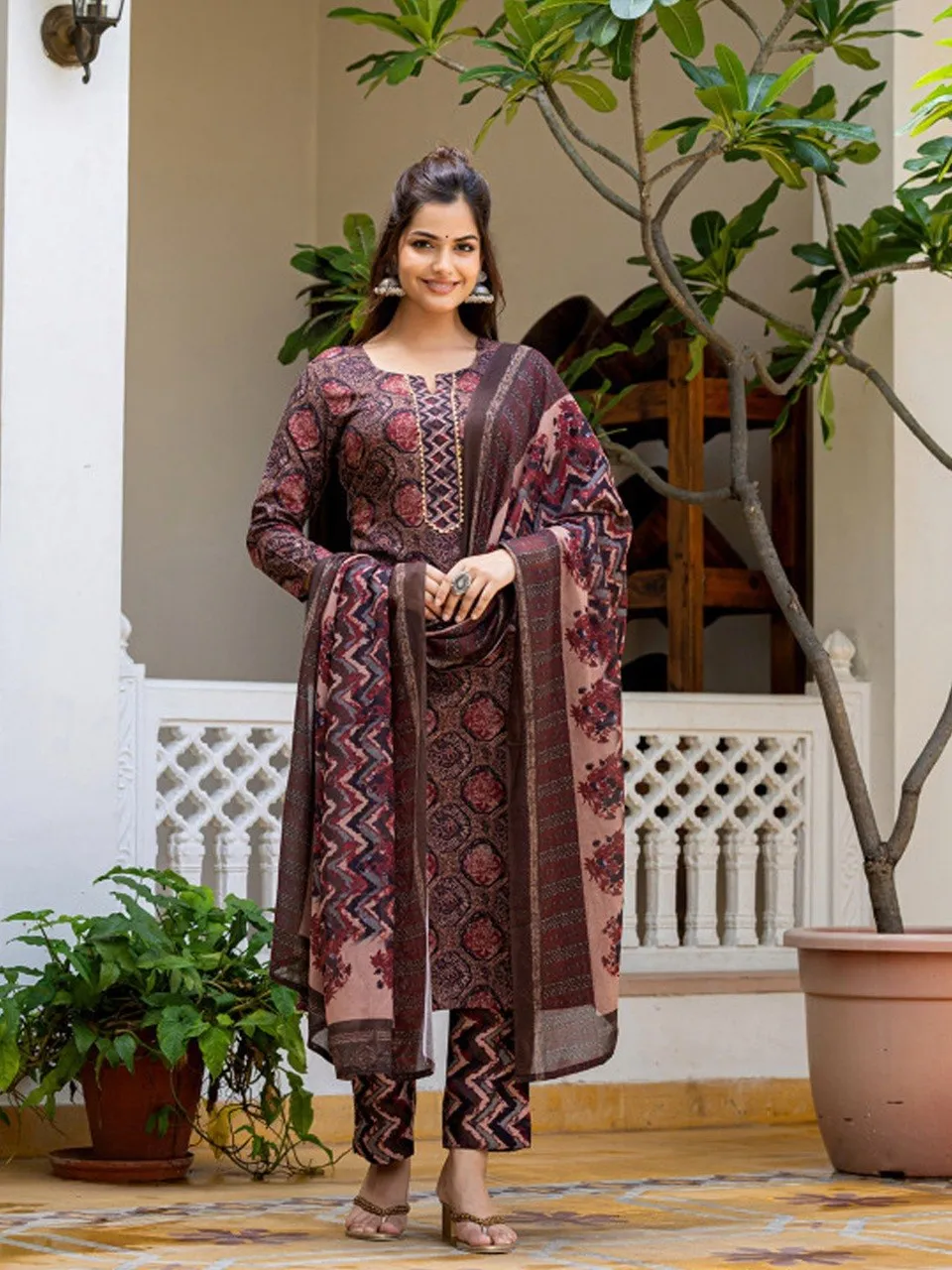 Aradhna 2071 Rayon Printed Office Wear Readymade Dress