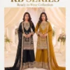 Kb 3322 Chinon Embroidery Work Wedding Pakistani Kurti Palazzo With Dupatta Set