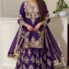Deepika 6041 Chinon Silk Thread Sequence Work Party Wear Sharara Suit