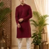 Lekha LI Manyavar Chikankari Rayon Schiffli Work Festival Kurta For Mens