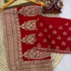 SS1010 5606 Vichitra Silk Sequence Embroidery Work Red Wedding Saree