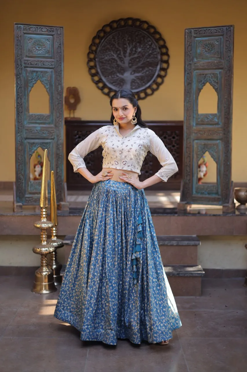 Moni 5070 Cosmos Embroidery Work Lehenga Blouse Wholesaler in Surat