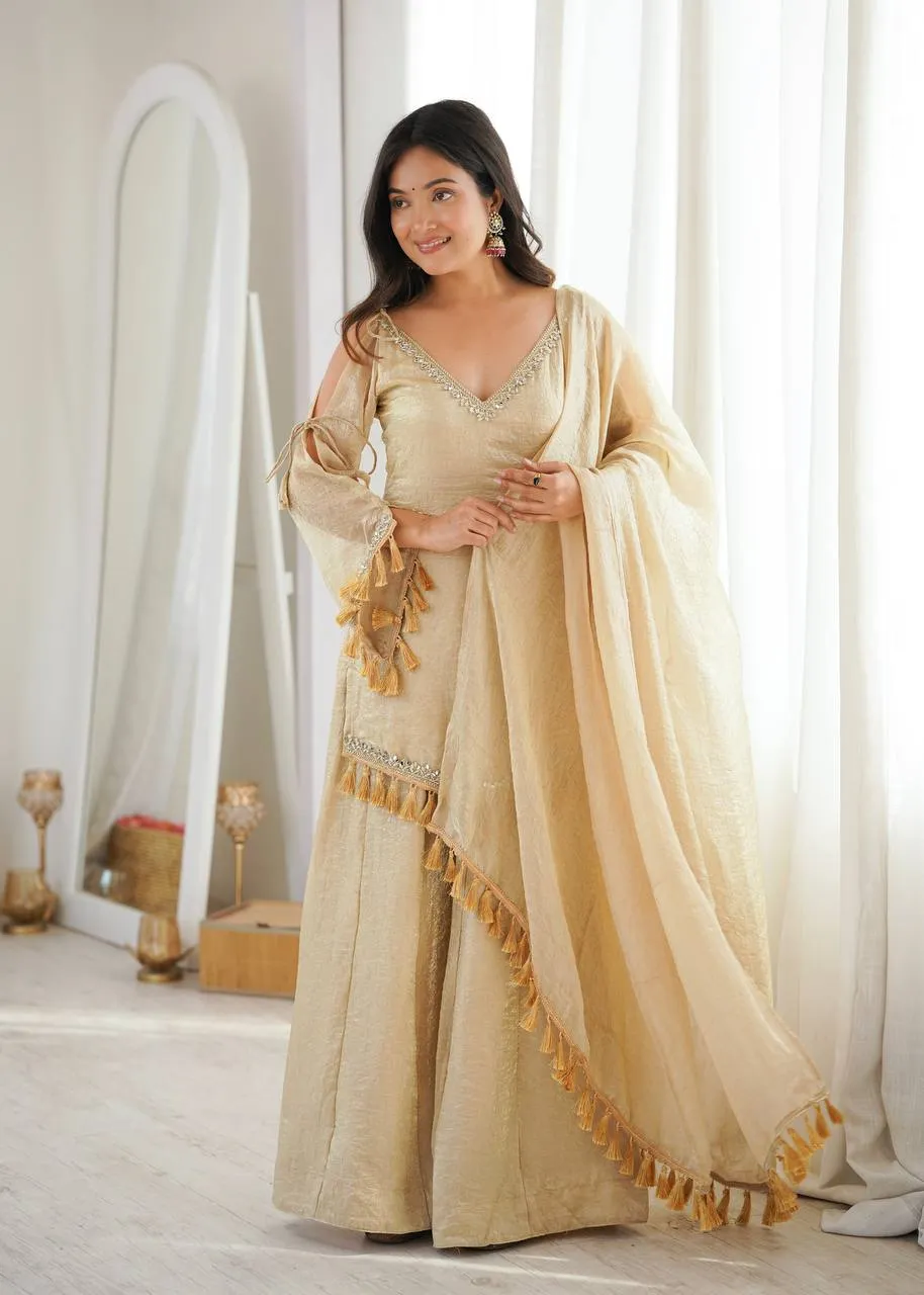 Sabina 5357 Doremon Crush Mirror Work Fancy Party Wear Trending Sharara Suit