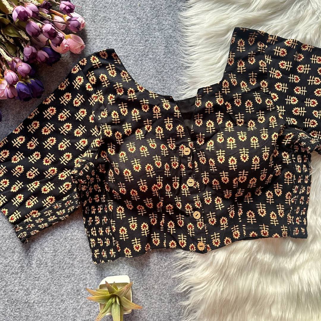 Ruhi Ajrakh Cotton Readymade Blouse Supplier in Surat