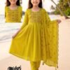 Latest Mishri Kids 1 Mal Chanderi Embroidery Kurti With Bottom Dupatta Wholesale 2026