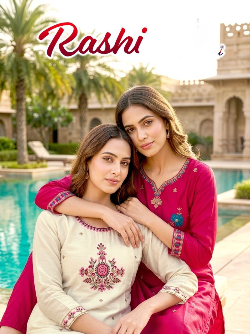Rashi Vol 2 Roman Silk Embroidered Kurti With Bottom Dupatta Wholesale