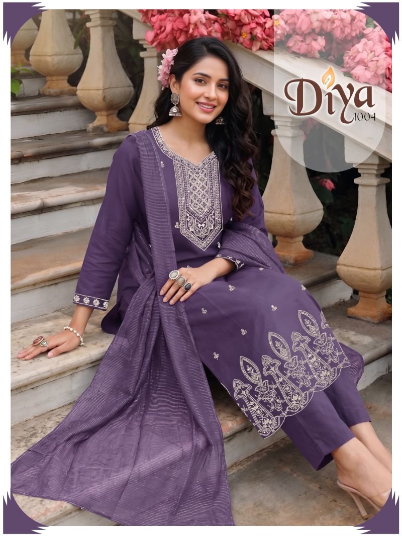 Latest Diya Vol 6 Roman Silk Embroidered Kurti With Bottom Dupatta Wholesale 2026
