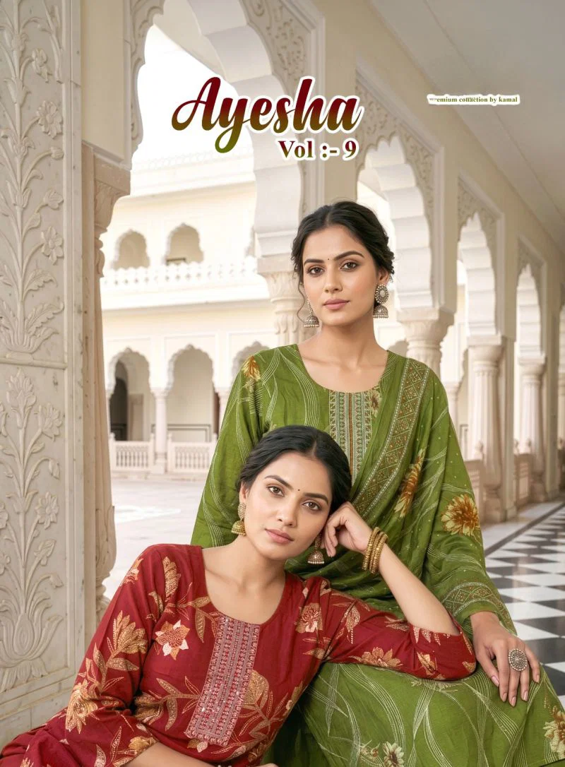 Ayesha Vol 9 Vartican Printed Kurti With Bottom Dupatta Wholesale