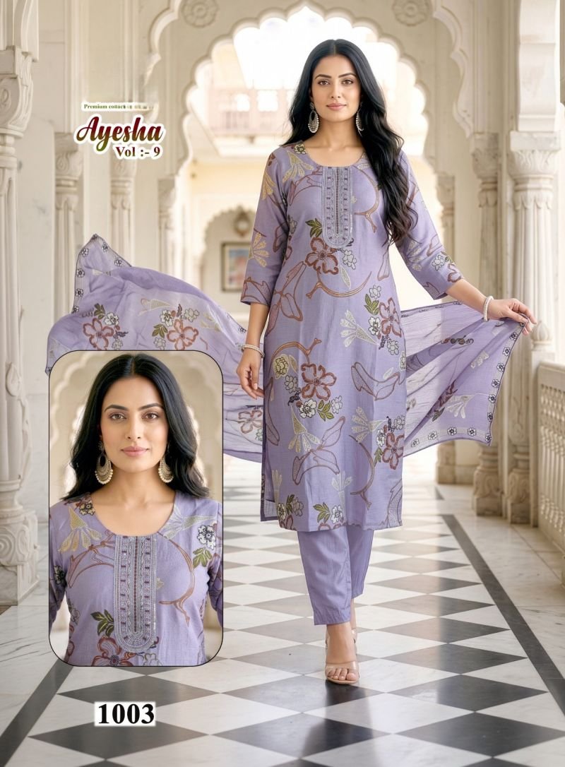 Beautiful Ayesha Vol 9 Vartican Printed Kurti With Bottom Dupatta Wholesale 2026