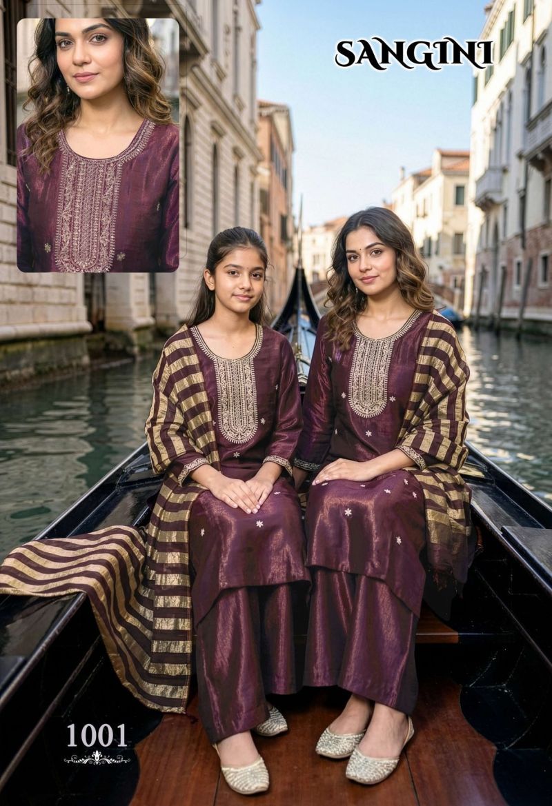 Stylish Sangini D No 1001 To 06 Vertican Shimmer Kurti Set Collection Wholesale 2026