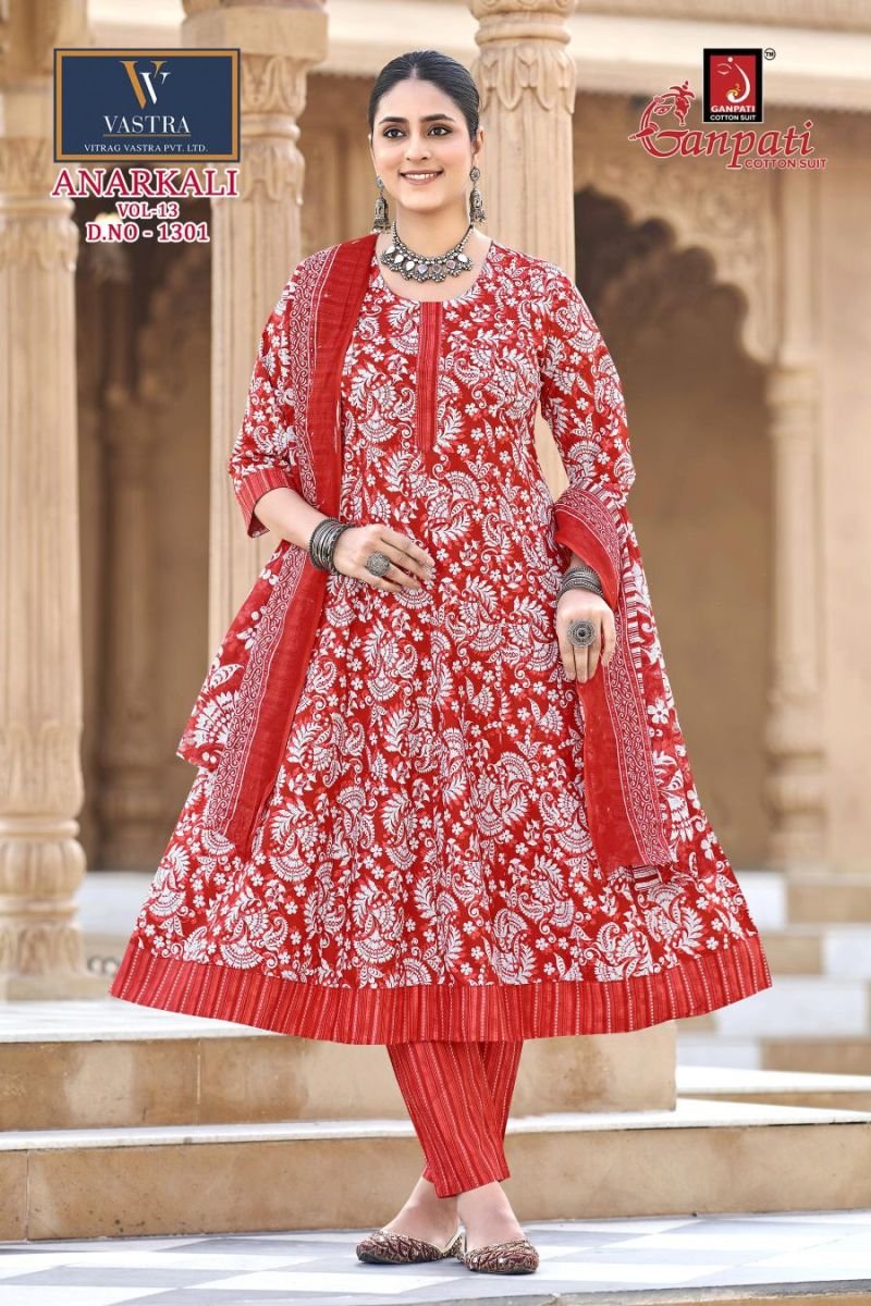 Stylish Ganpati Anarkali Vol 13 Readymade Cotton Printed Anarkali Kurti Set Wholesale 2026