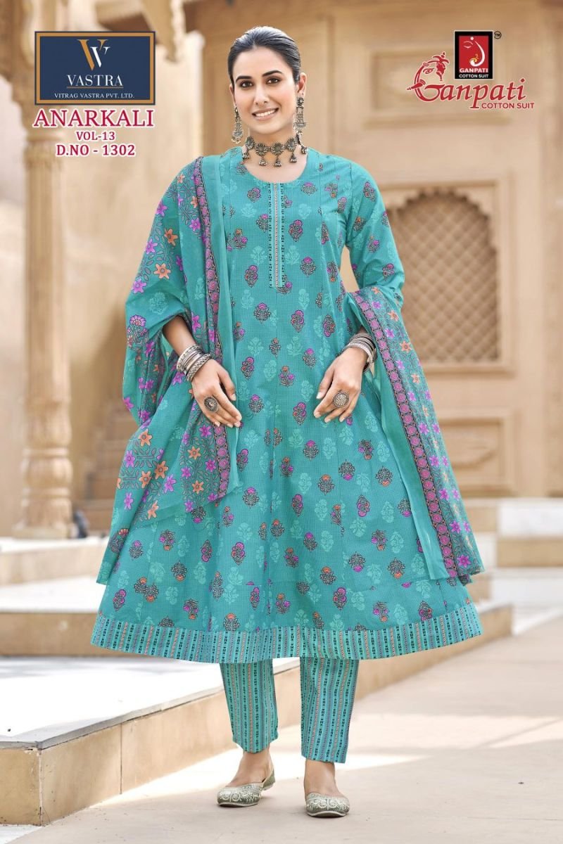 Stylish Ganpati Anarkali Vol 13 Readymade Cotton Printed Anarkali Kurti Set Wholesale 2026