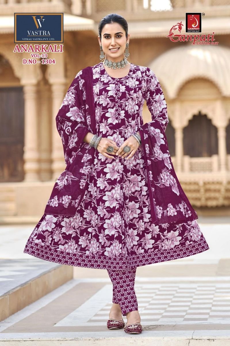 Stylish Ganpati Anarkali Vol 13 Readymade Cotton Printed Anarkali Kurti Set Wholesale 2026