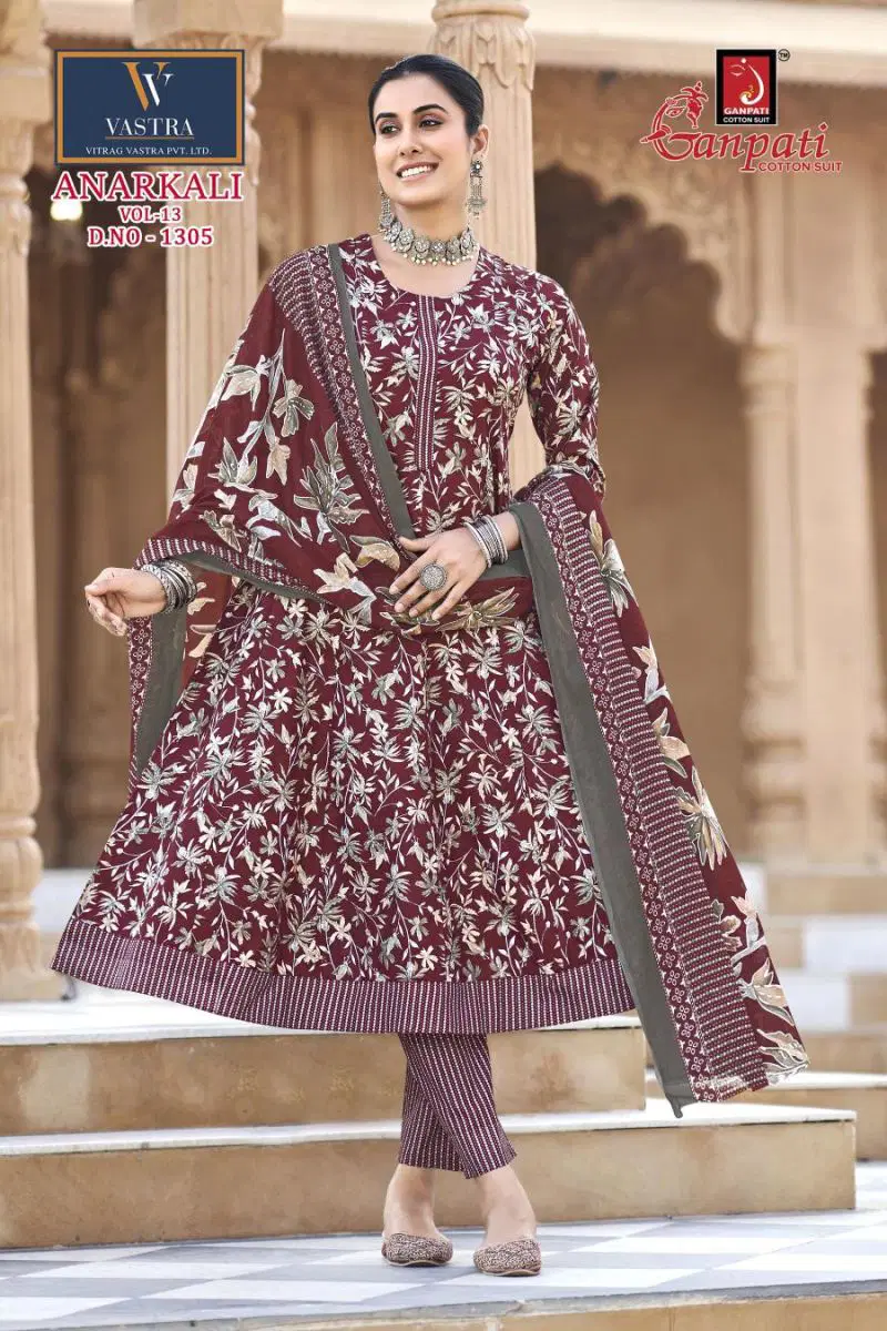 Stylish Ganpati Anarkali Vol 13 Readymade Cotton Printed Anarkali Kurti Set Wholesale 2026