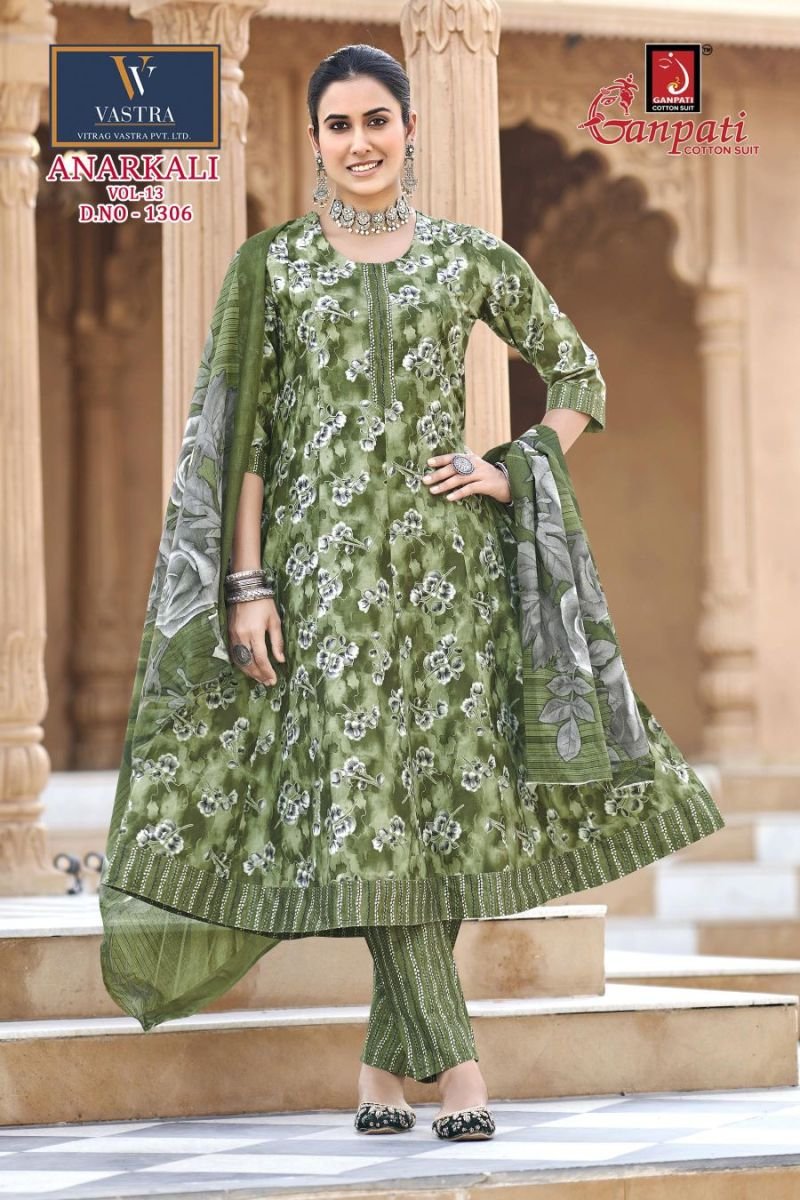 Stylish Ganpati Anarkali Vol 13 Readymade Cotton Printed Anarkali Kurti Set Wholesale 2026