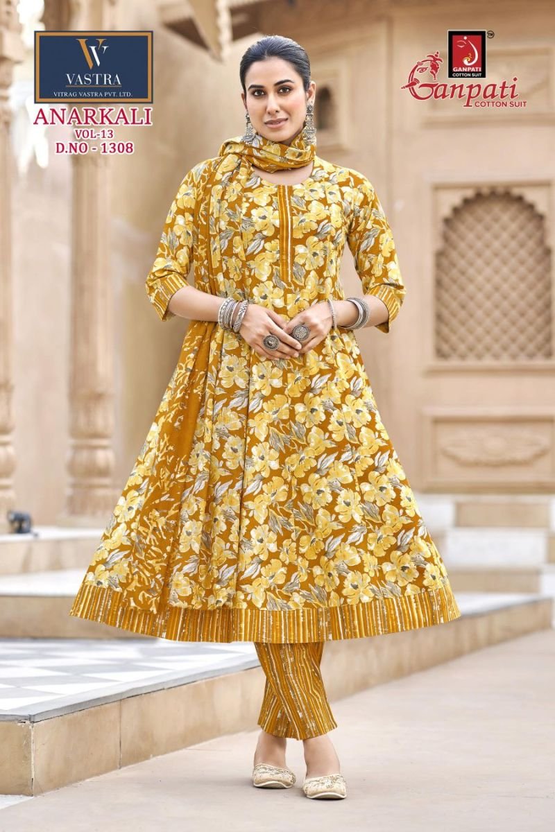 Stylish Ganpati Anarkali Vol 13 Readymade Cotton Printed Anarkali Kurti Set Wholesale 2026