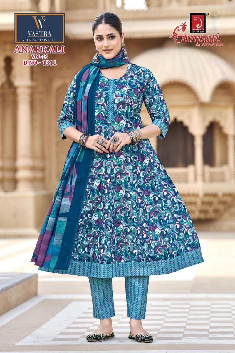 Stylish Ganpati Anarkali Vol 13 Readymade Cotton Printed Anarkali Kurti Set Wholesale 2026