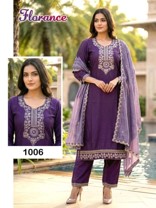 Buy Florance D No 1001 To 06 Cotton Silk Embroidered Kurti Set Wholesale 2026